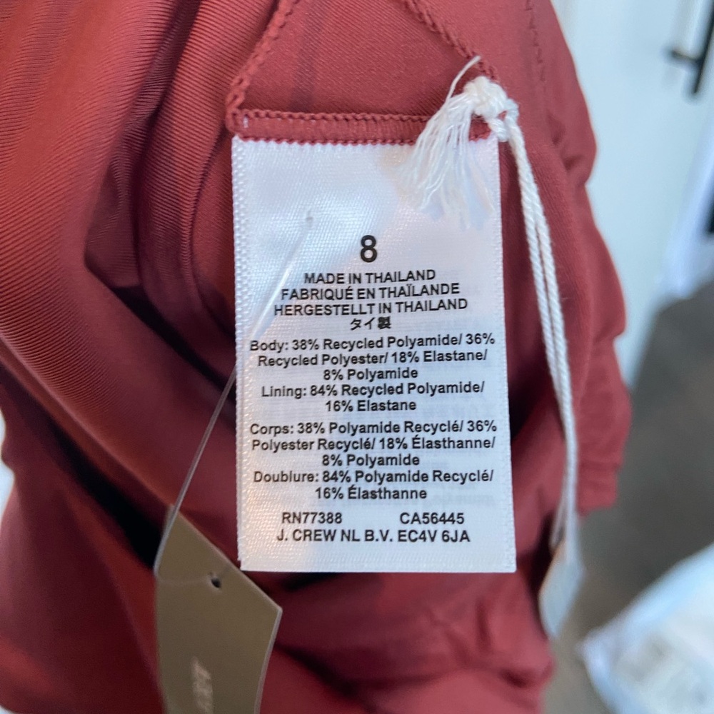 J. Crew - Lana One-Piece in Classic Sculpt Swimsuit Sz 8 Carolina Clay NWT C1367 - Picture 10 of 12